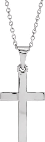 14K White Gold Cross 18" Necklace  