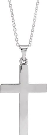 14K White Gold Cross 18" Necklace
