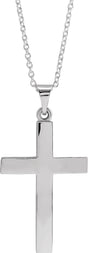 14K White Gold Cross 18" Necklace
