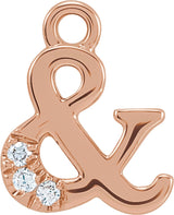 14K Rose Petite Pavé™ .01 CTW Natural Diamond Ampersand Dangle