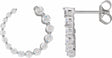 Sterling Silver 7/8 CTW Lab-Grown Diamond Front-Back Earrings