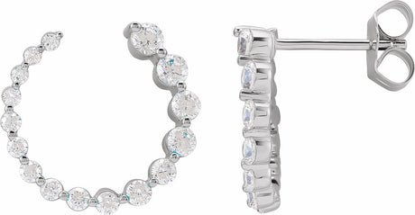 Sterling Silver 7/8 CTW Lab-Grown Diamond Front-Back Earrings
