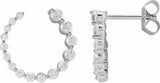 14K White Gold 7/8 CTW Lab-Grown Diamond Front-Back Earrings