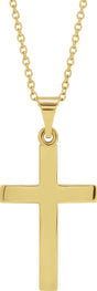 14K Yellow Cross 18" Necklace  