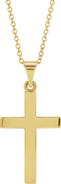 14K Yellow Gold Cross 18" Necklace  