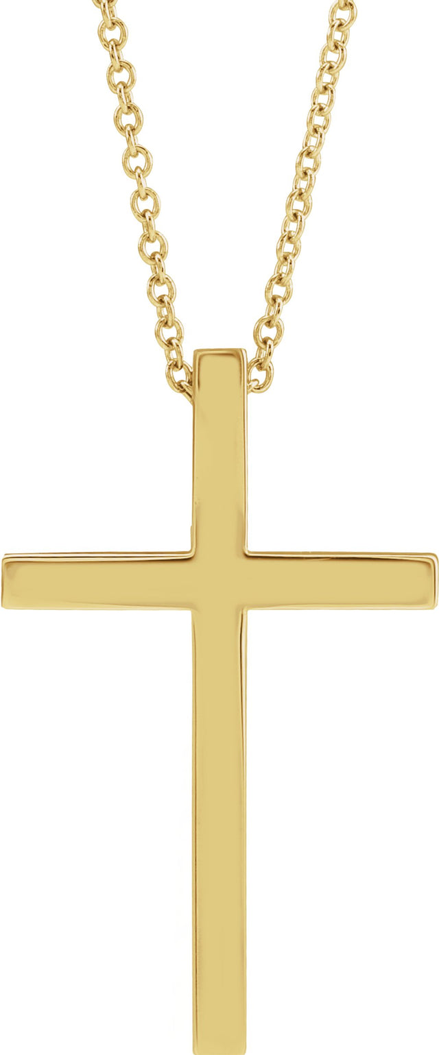 14K Yellow 25.7x15.7 mm Cross 18" Necklace