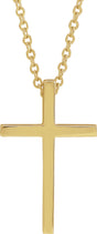 14K Yellow Gold 17.4x11.1 mm Cross 18" Necklace