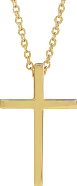 14K Yellow 17.4x11.1 mm Cross 18" Necklace