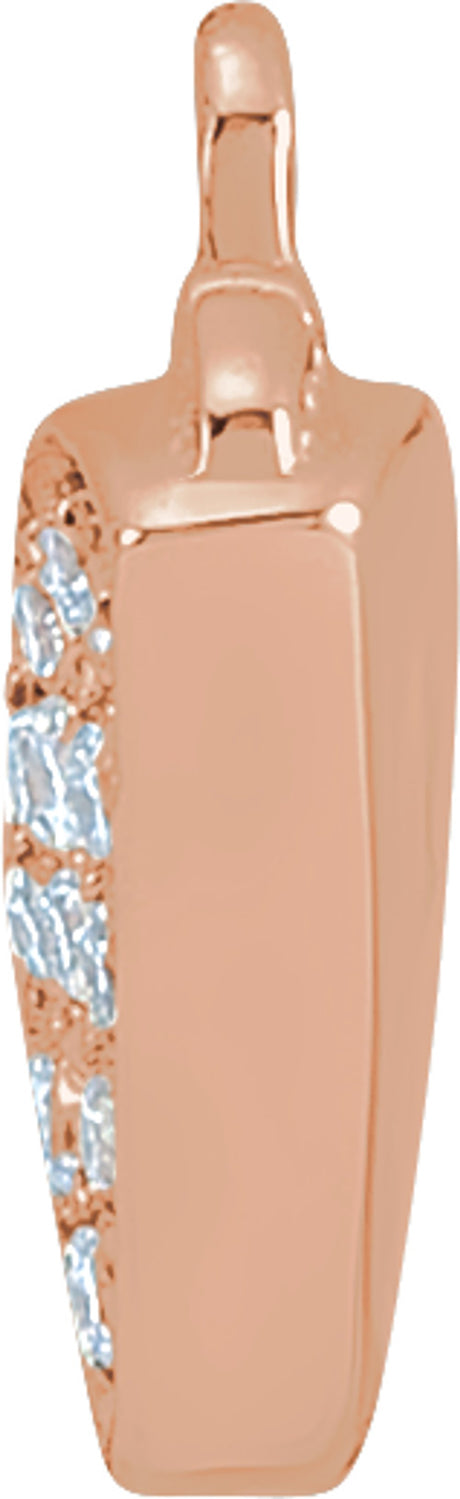 14K Rose Petite Pavé™ .05 CTW Natural Diamond Taco Dangle