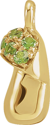 14K Yellow Petite Pavé™ Natural Peridot Mushroom Dangle