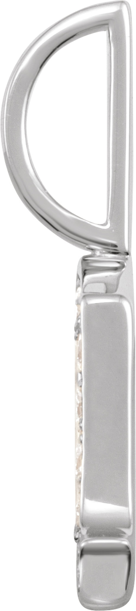 14K White .05 CTW Natural Diamond Gothic Initial D Charm/Pendant