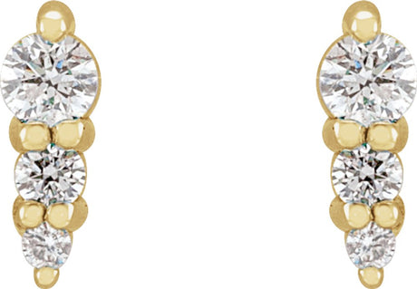 14K Yellow Gold .08 CTW Natural Diamond Graduated Bar Earrings
