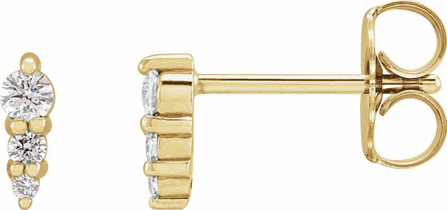 14K Yellow Gold .08 CTW Natural Diamond Graduated Bar Earrings