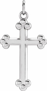 14K White Cross Pendant