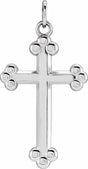 14K White Cross Pendant