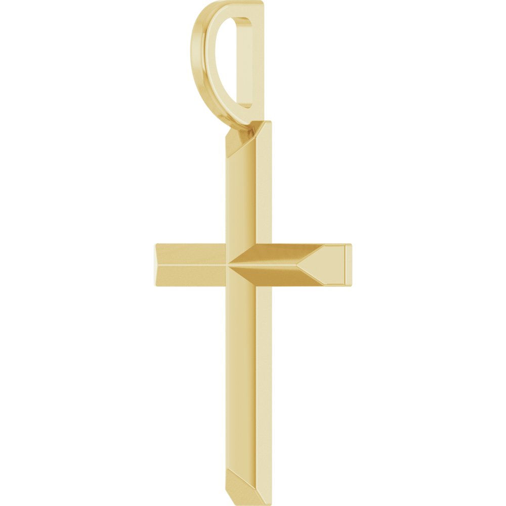 14K Yellow Knife-Edge Cross Pendant