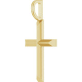 14K Yellow Knife-Edge Cross Pendant