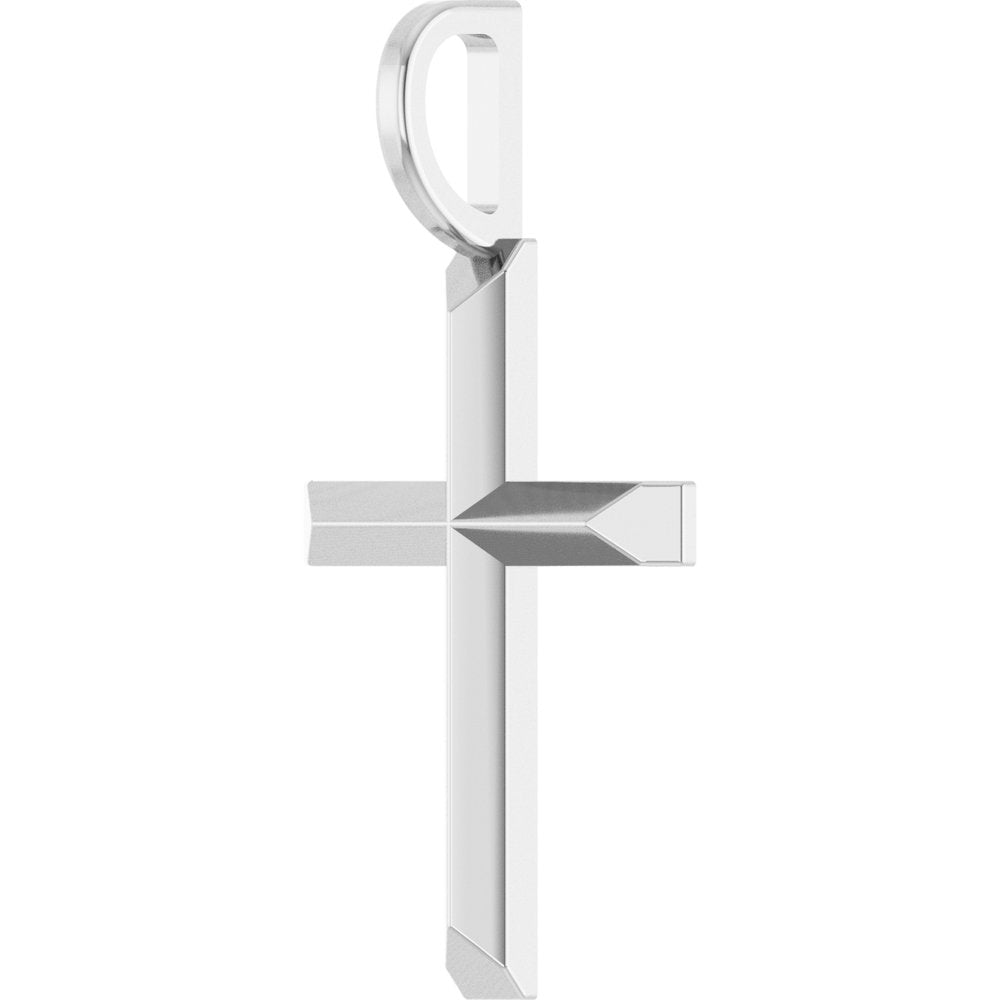Sterling Silver Knife-Edge Cross Charm/Pendant