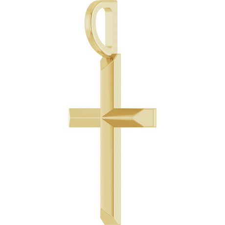 14K Yellow Gold Knife-Edge Cross Charm/Pendant
