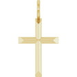 14K Yellow Knife-Edge Cross Pendant