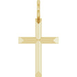 18K Yellow Gold-Plated Sterling Silver Knife-Edge Cross Charm/Pendant