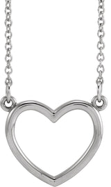 14K White Gold Heart 16" Necklace