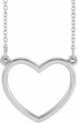 14K White Gold Heart 16" Necklace