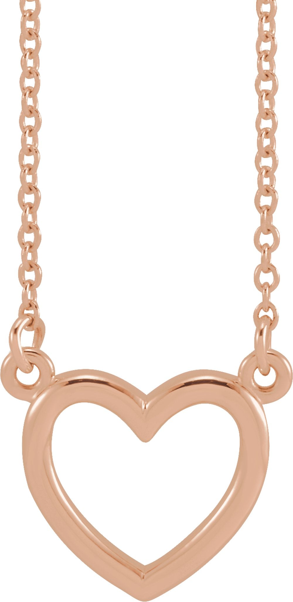 14K Rose Heart 16" Necklace