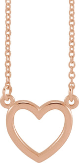 14K Rose Heart 16" Necklace