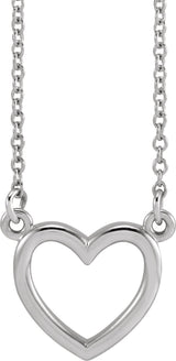 Sterling Silver Heart 16" Necklace