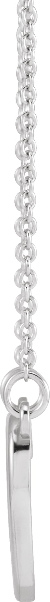 14K White Gold Heart 16" Necklace
