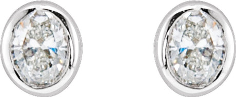 14K White 1/10 CTW Lab-Grown Diamond Bezel-Set Earrings