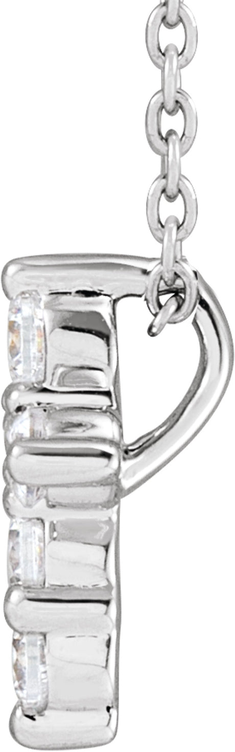 14K White Gold 1/4 CTW Lab-Grown Diamond Cross 18" Necklace