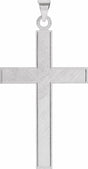 14K White 21.5x12 mm Cross Pendant