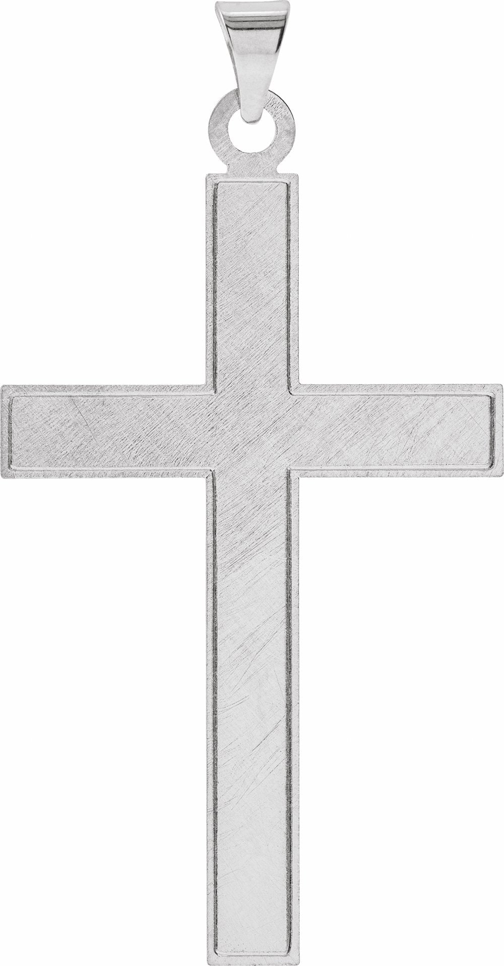 14K White 21.5x12 mm Cross Pendant