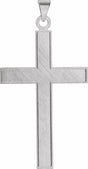 14K White 42x25 mm Cross Pendant