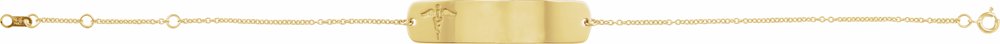 14K Yellow Gold Engravable Medical Identification 6 1/2-7 1/2" Bracelet