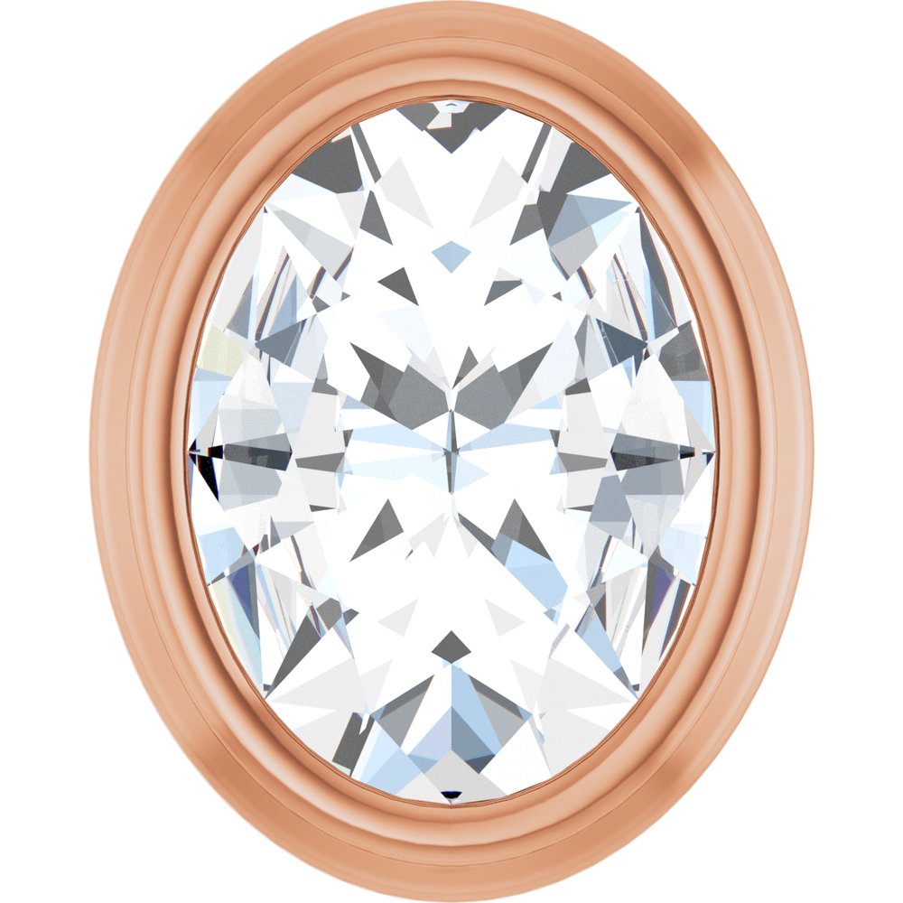 14K Rose Gold 1/10 CT Rose-Cut Natural Diamond Slide Pendant