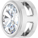 14K White Gold 1/10 CT Rose-Cut Natural Diamond Slide Pendant