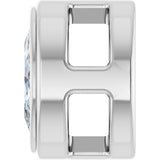 14K White 1/10 CT Rose-Cut Natural Diamond Slide Pendant