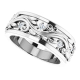 14K White Gold 1/6 CTW Natural Diamond Band Size 5