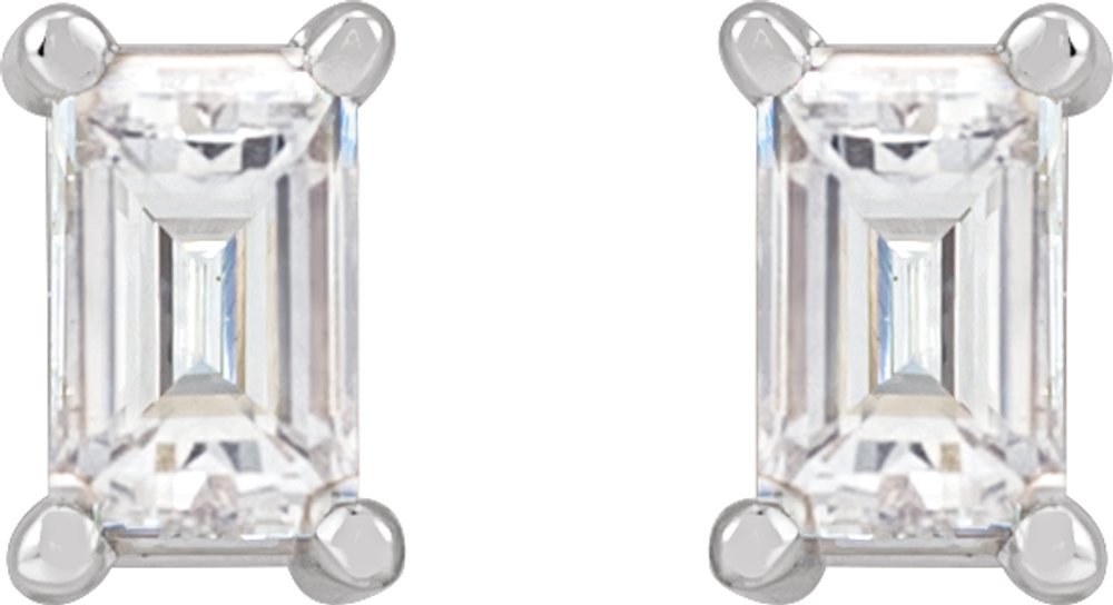 14K White .07 CTW Lab-Grown Diamond Stud Earrings