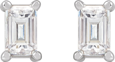 14K White .07 CTW Lab-Grown Diamond Stud Earrings