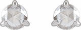 14K White 5 mm Rose-Cut Lab-Grown Moissanite Stud Earrings
