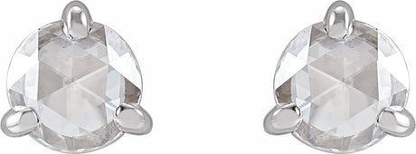 14K White 5 mm Rose-Cut Lab-Grown Moissanite Stud Earrings