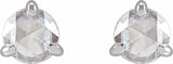 14K White Gold 5 mm Rose-Cut Lab-Grown Moissanite Stud Earrings