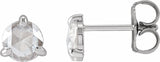 14K White 5 mm Rose-Cut Lab-Grown Moissanite Stud Earrings