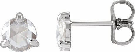 14K White Gold 5 mm Rose-Cut Lab-Grown Moissanite Stud Earrings