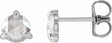 14K White Gold 5 mm Rose-Cut Lab-Grown Moissanite Stud Earrings