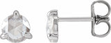 14K White Gold 5 mm Rose-Cut Lab-Grown Moissanite Stud Earrings
